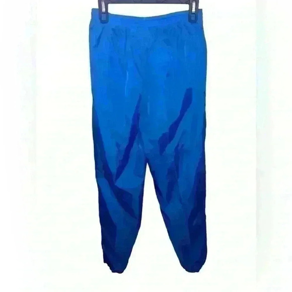 Nike Blue Sweatpants Size Large 100% Nylon Embroidered Logo Side Zip - Picture 3 of 6